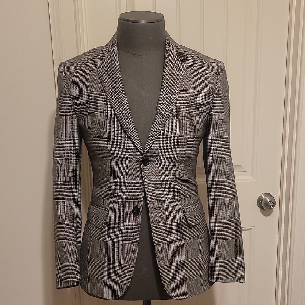 Club Monaco Black and White Plaid Blazer (Houndstooth)